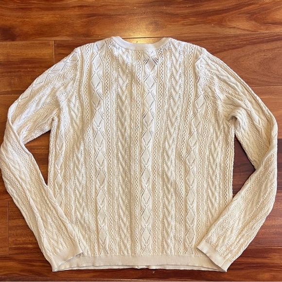 Sezane Cream Cable Knit Sweater - Picture 5 of 7